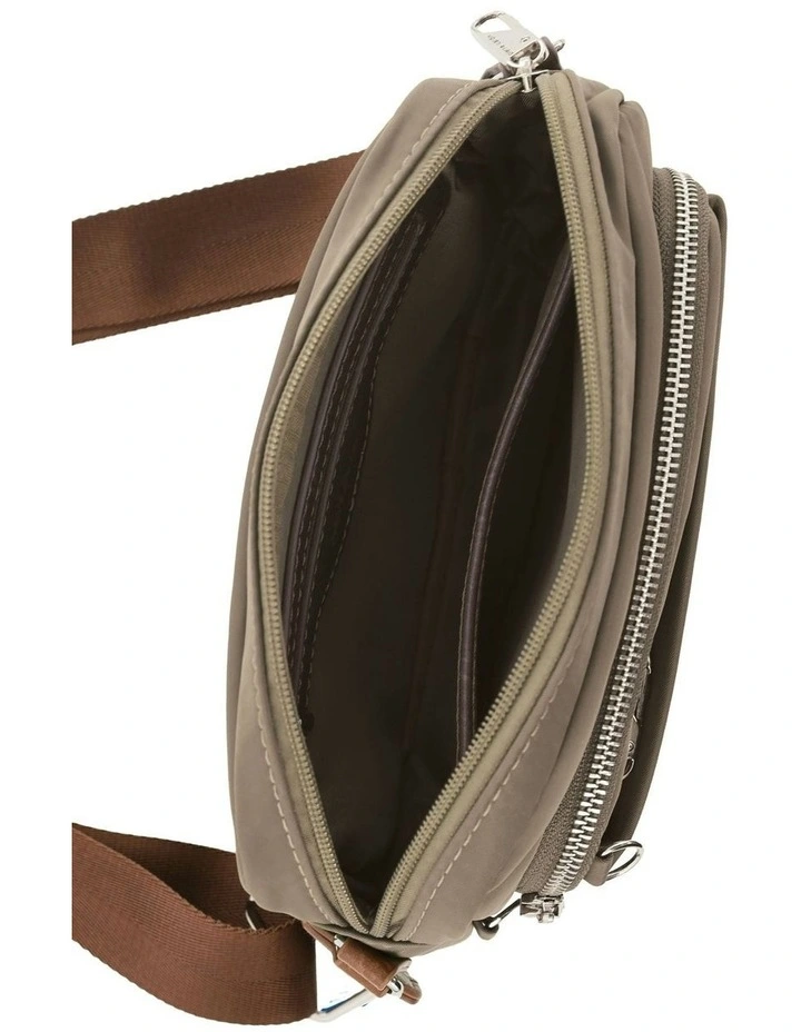 RFID Anti-Theft Nylon Crossbody Bag in Camel image 2