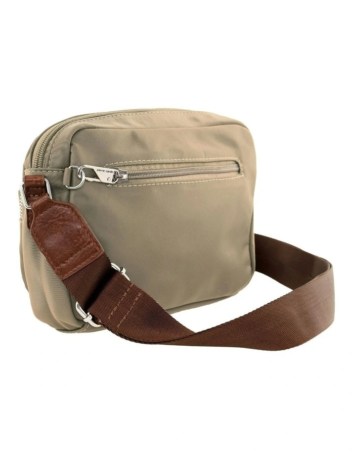 RFID Anti-Theft Nylon Crossbody Bag in Camel image 3