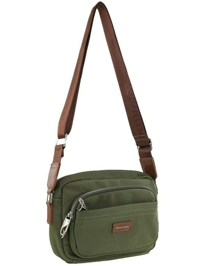 RFID Anti-Theft Nylon Crossbody Bag in Olive image 1