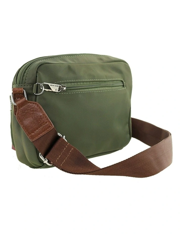 RFID Anti-Theft Nylon Crossbody Bag in Olive image 4