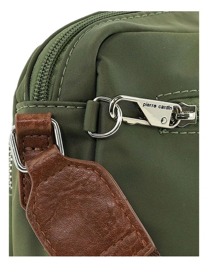 RFID Anti-Theft Nylon Crossbody Bag in Olive image 5