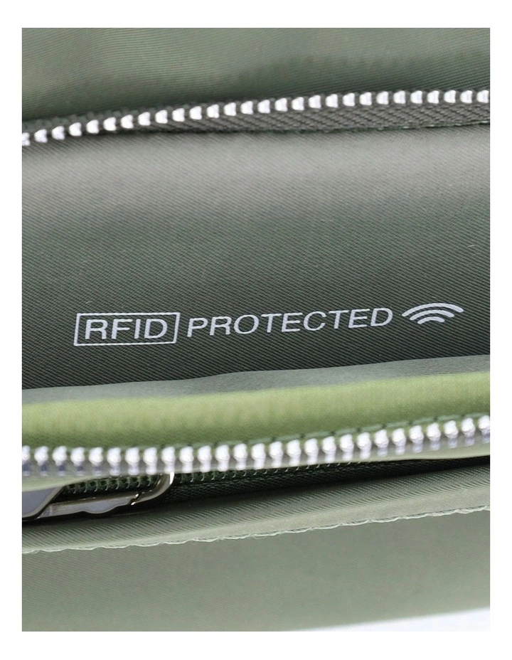 RFID Anti-Theft Nylon Crossbody Bag in Olive image 6