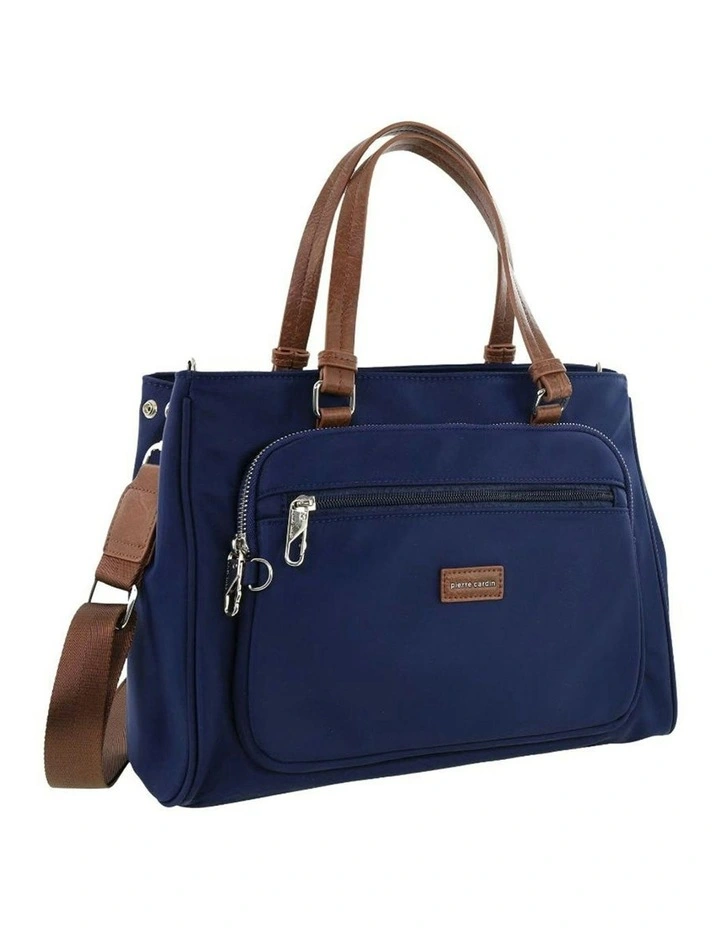 RFID Anti-Theft Nylon Mini Tote with Crossbody in Navy image 1