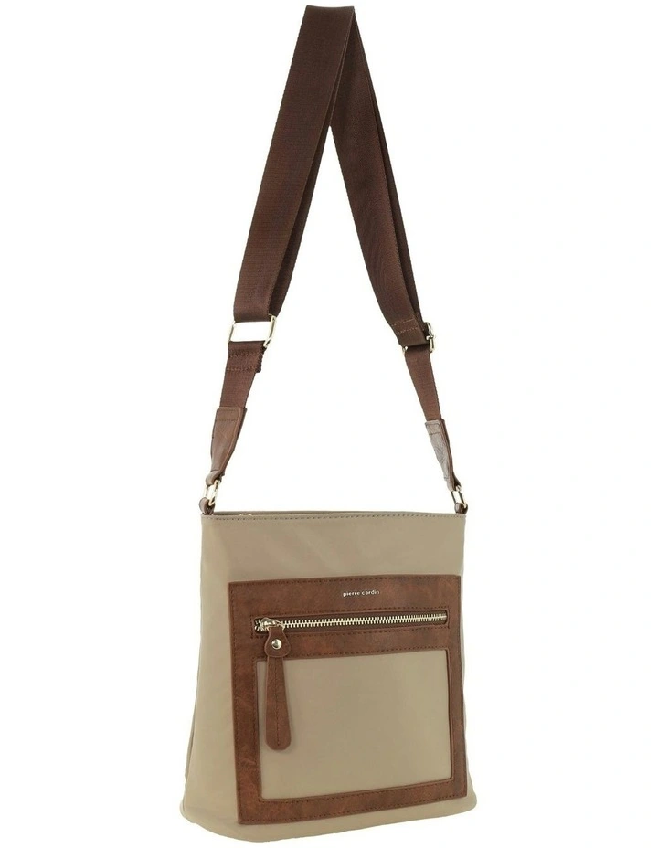 RFID Anti-Theft Nylon Crossbody Bag in Camel image 1