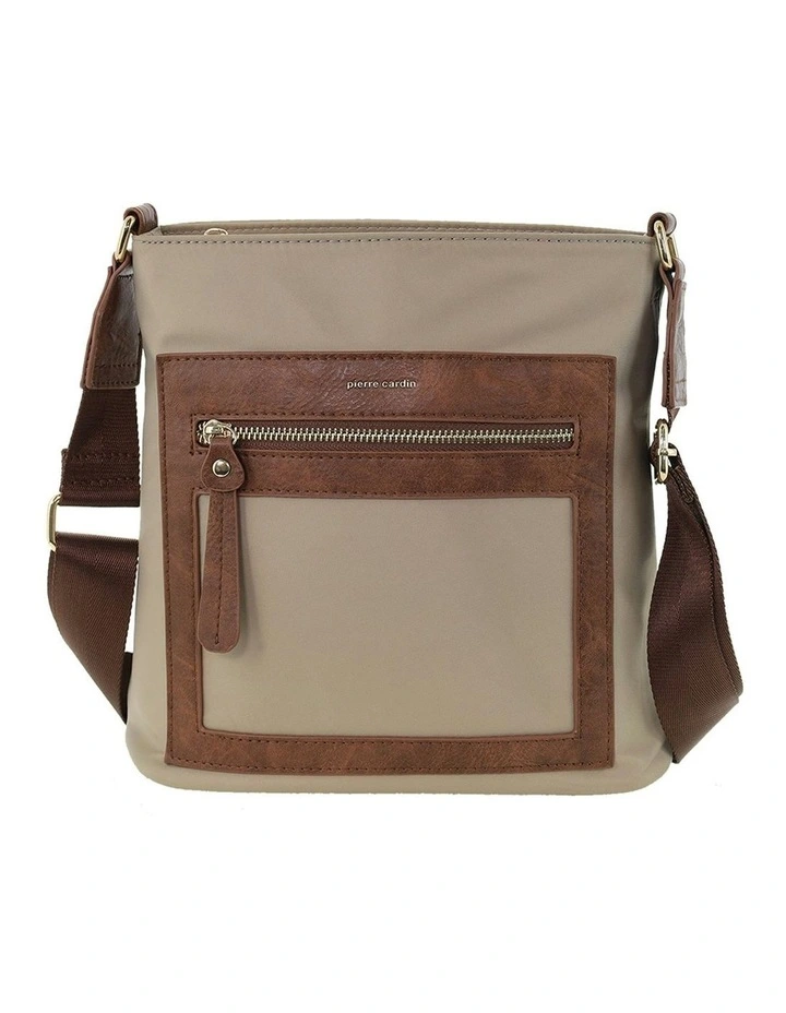 RFID Anti-Theft Nylon Crossbody Bag in Camel image 3