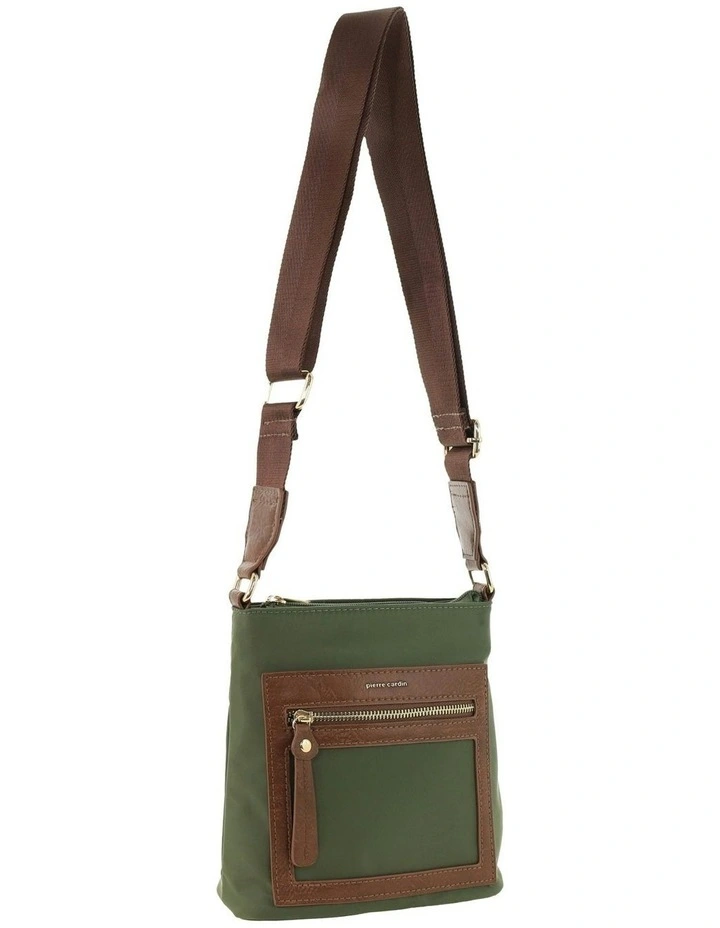 RFID Anti-Theft Nylon Crossbody Bag in Olive image 1