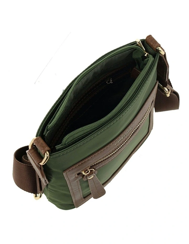 RFID Anti-Theft Nylon Crossbody Bag in Olive image 2