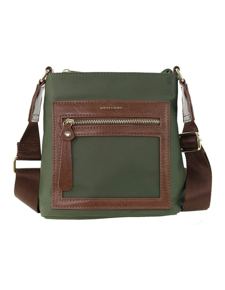 RFID Anti-Theft Nylon Crossbody Bag in Olive image 3