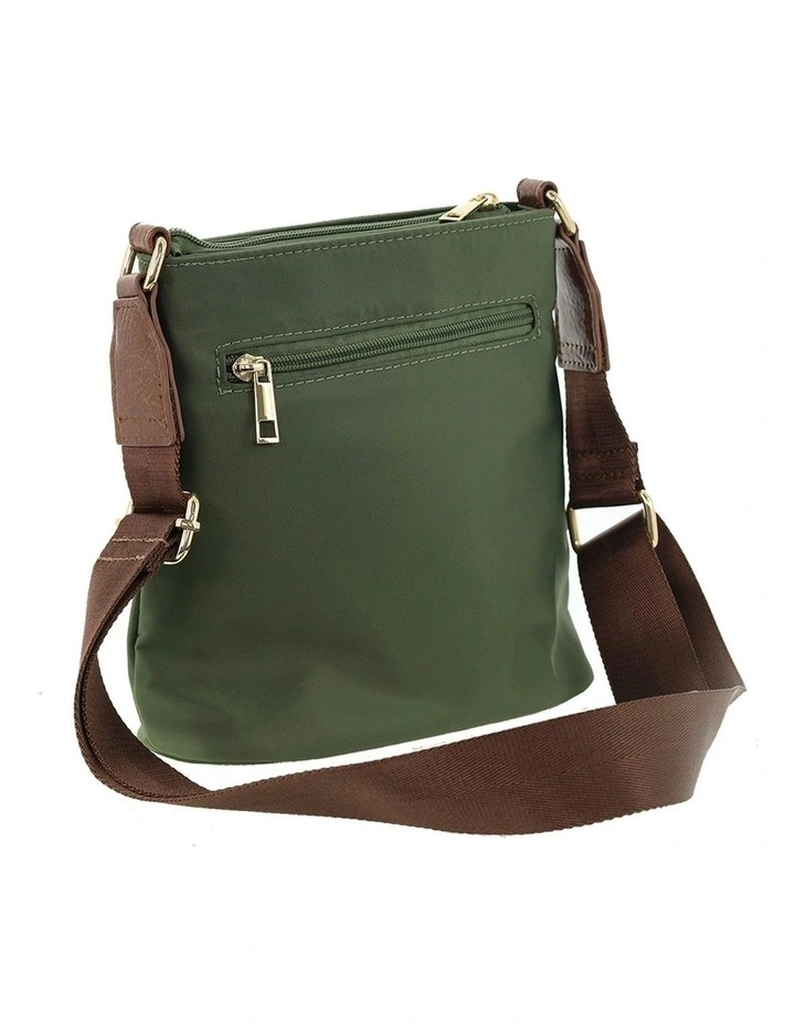 RFID Anti-Theft Nylon Crossbody Bag in Olive image 4