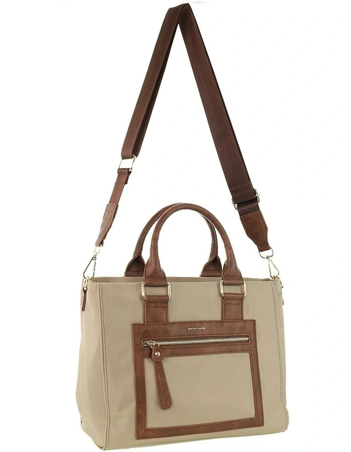 RFID Anti-Theft Nylon Mini Tote with Crossbody in Camel image 3