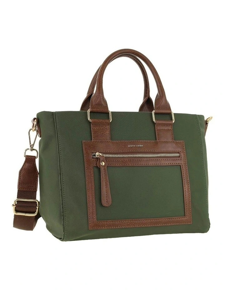 RFID Anti-Theft Nylon Mini Tote with Crossbody in Olive image 1