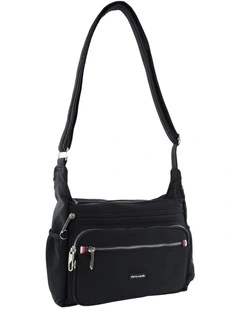 RFID Anti-Theft Nylon Crossbody in Black