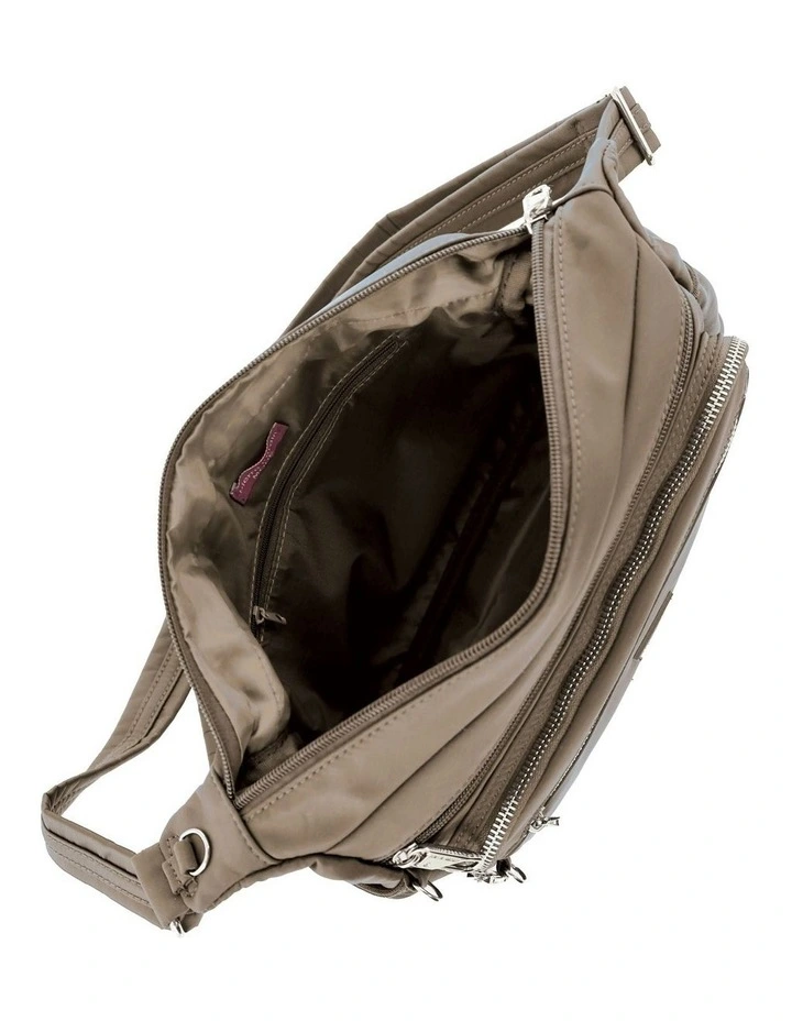 RFID Anti-Theft Nylon Crossbody in Camel image 2