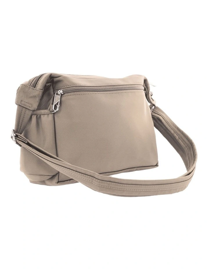 RFID Anti-Theft Nylon Crossbody in Camel image 3