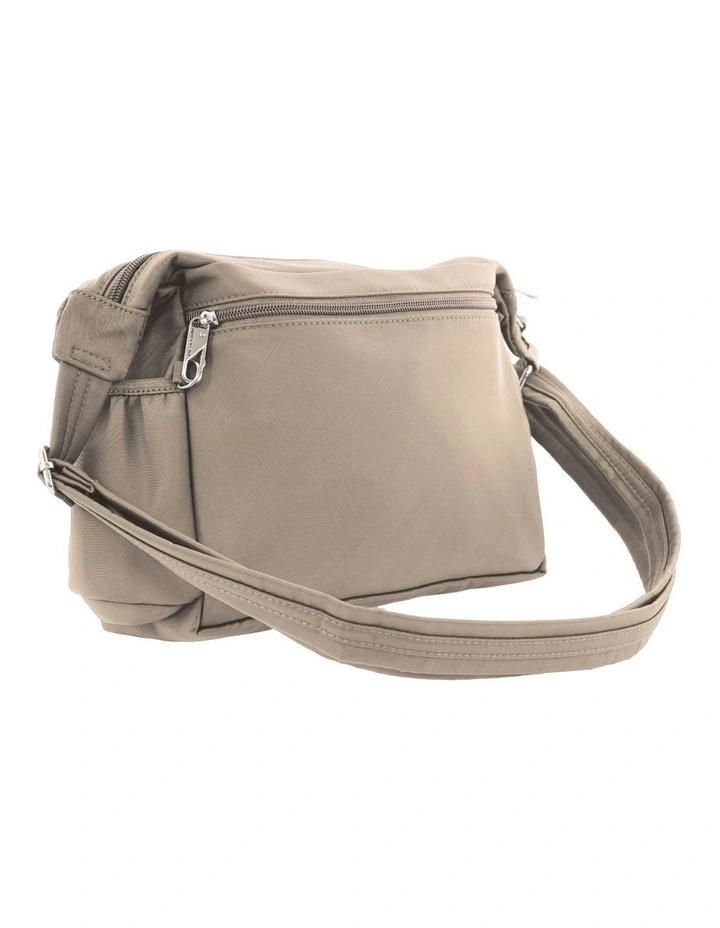 RFID Anti-Theft Nylon Crossbody in Camel image 3