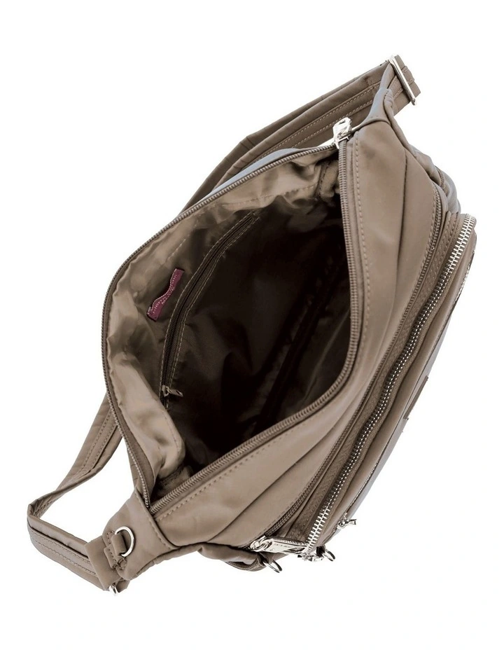 RFID Anti-Theft Nylon Crossbody in Camel image 4