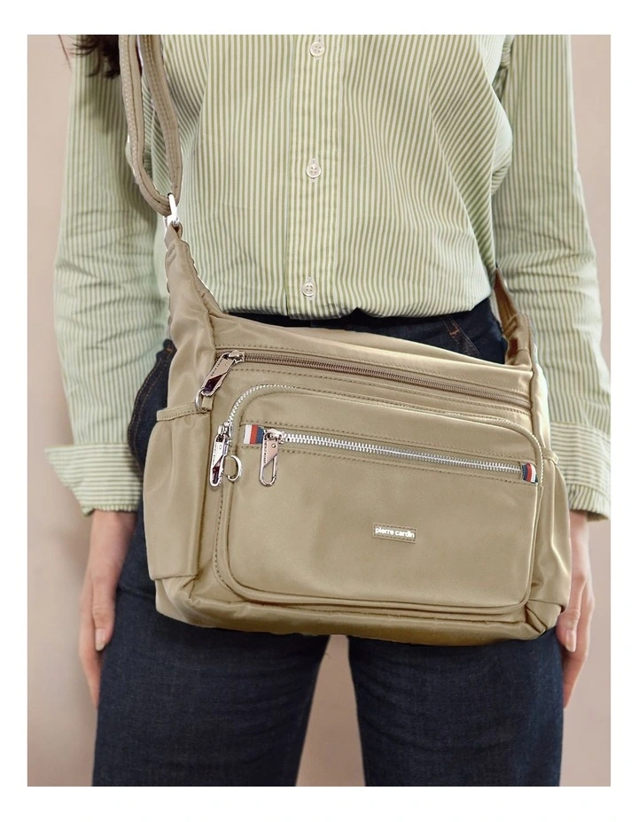 RFID Anti-Theft Nylon Crossbody in Camel image 5
