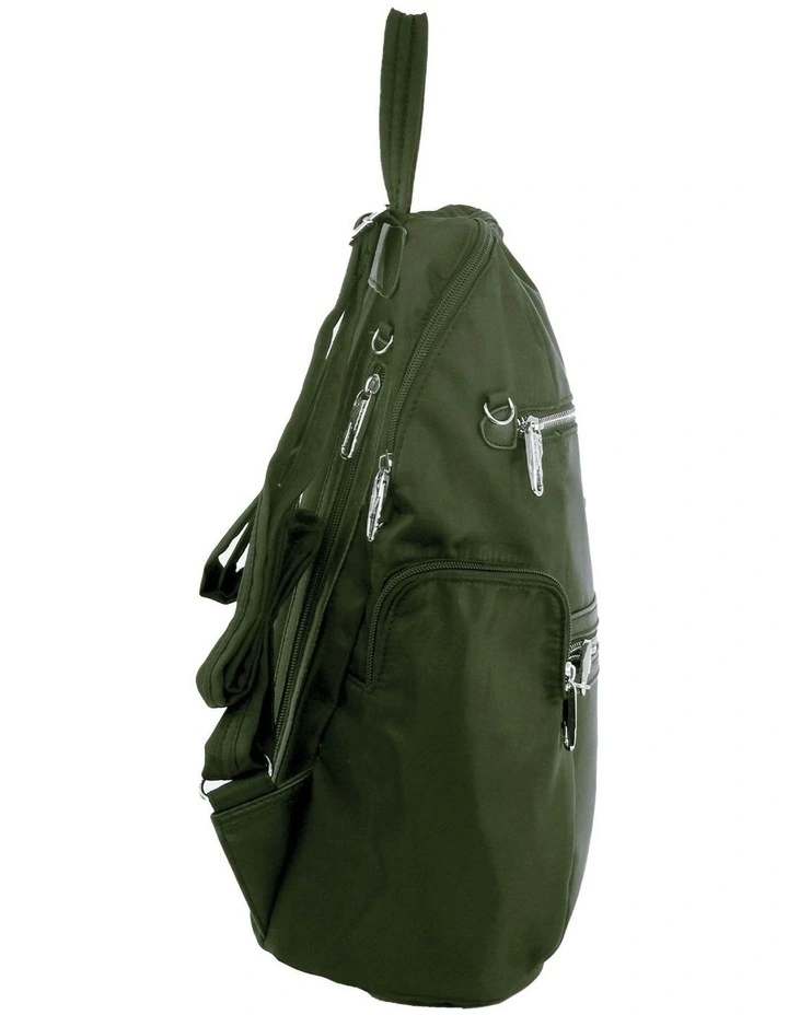 Anti-Theft Backpack in Olive image 2