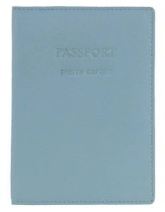 Leather Passport Wallet Cover in Aqua
