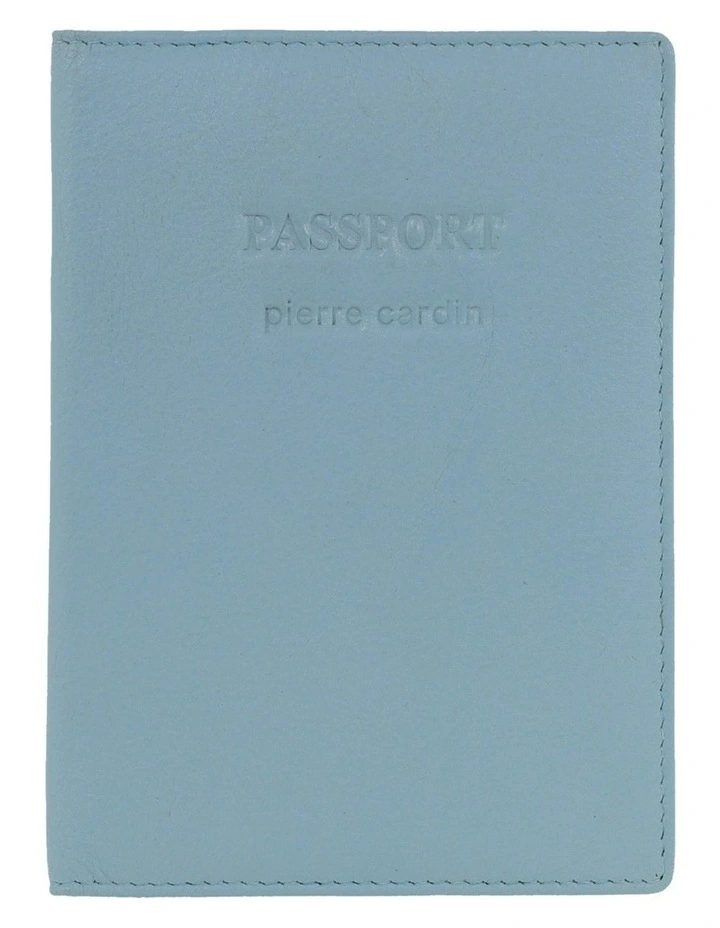 Leather Passport Wallet Cover in Aqua image 1