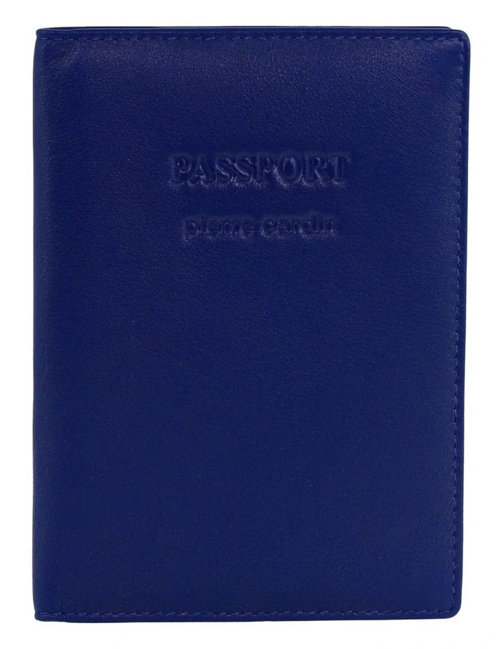 Leather Passport Wallet Cover in Blue image 1