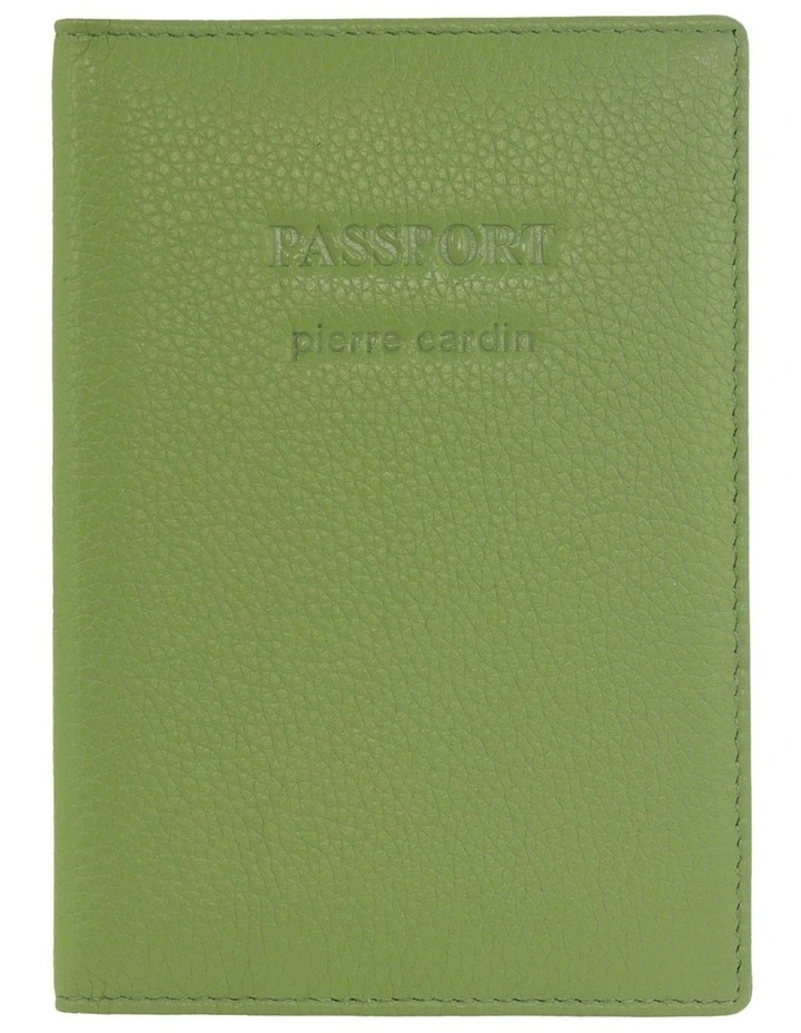 Leather Passport Wallet Cover in Jade image 1