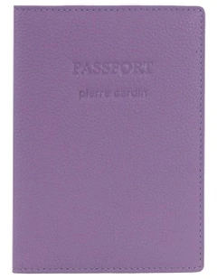 Leather Passport Wallet Cover in Lilac