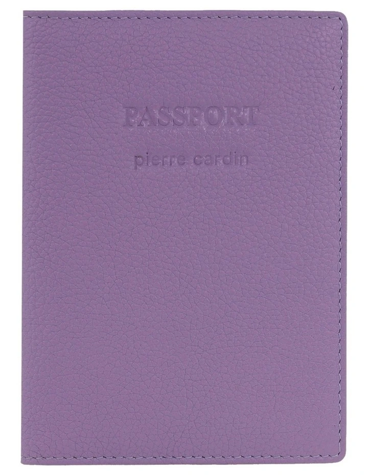 Leather Passport Wallet Cover in Lilac image 1