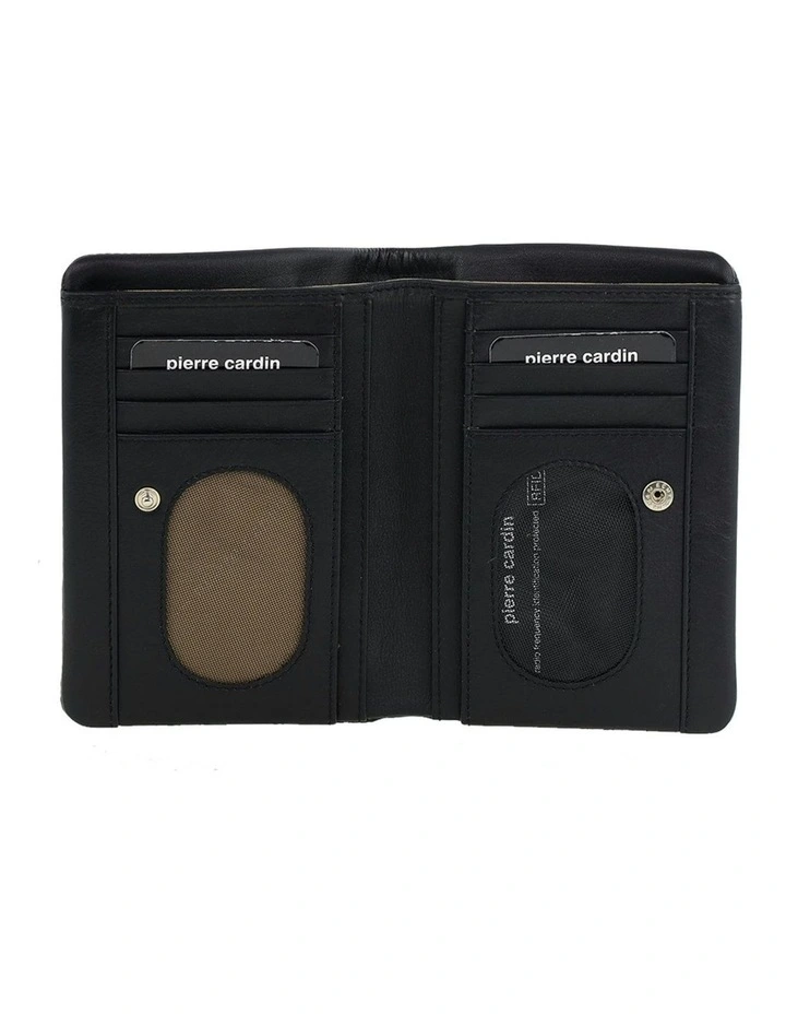 Ladies Leather Bi-Fold Wallet in Black image 2