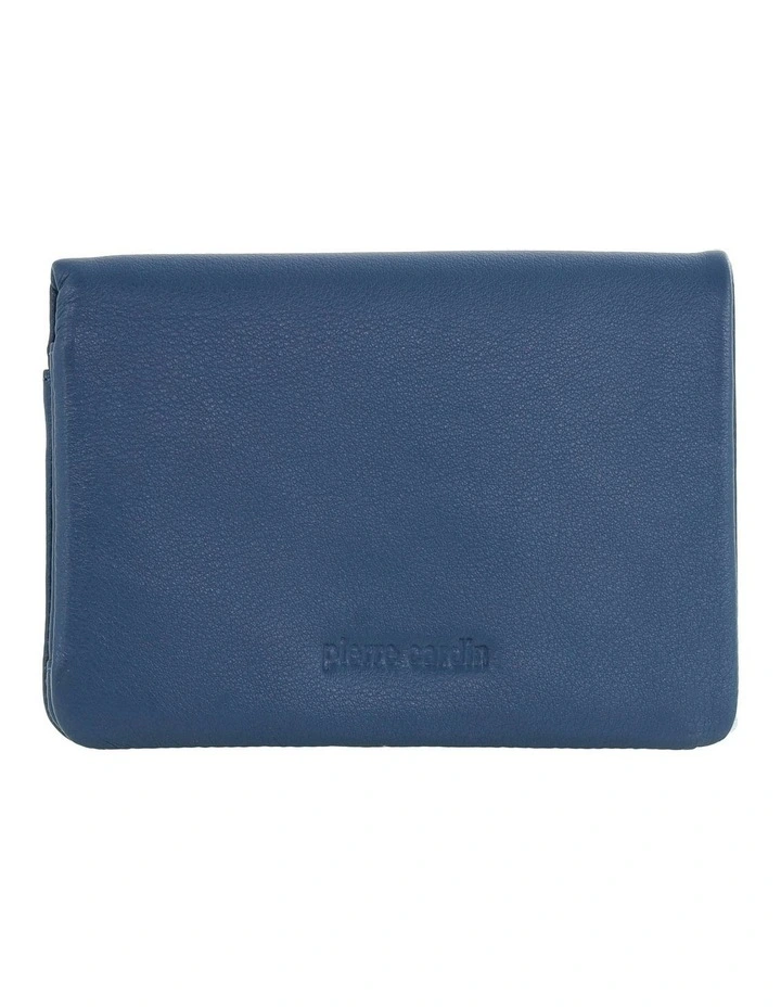 Leather Bi-Fold Wallet in Blue image 1