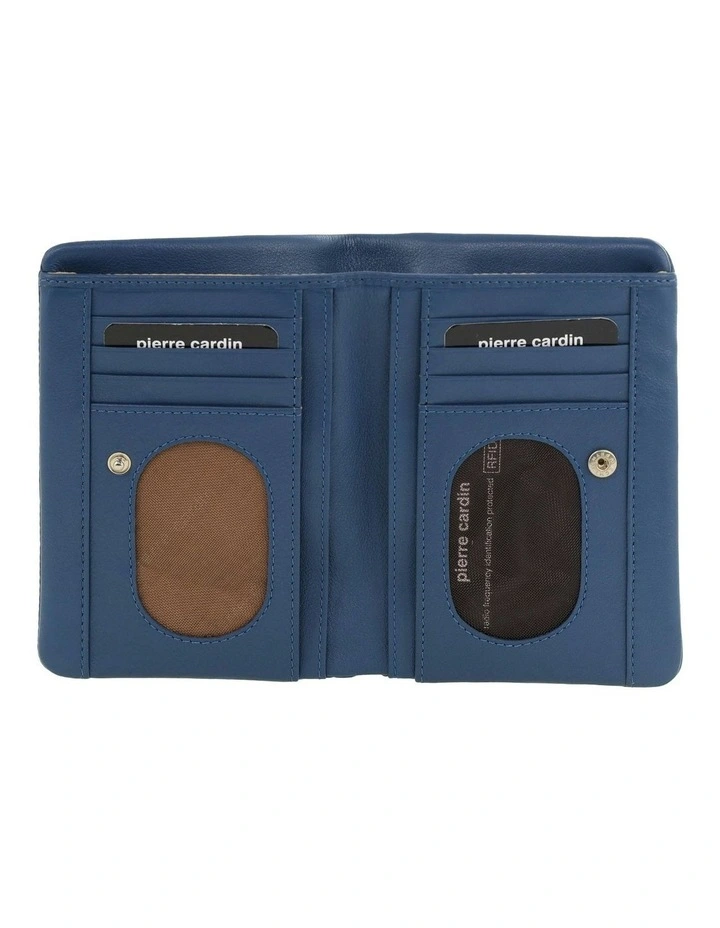 Leather Bi-Fold Wallet in Blue image 2