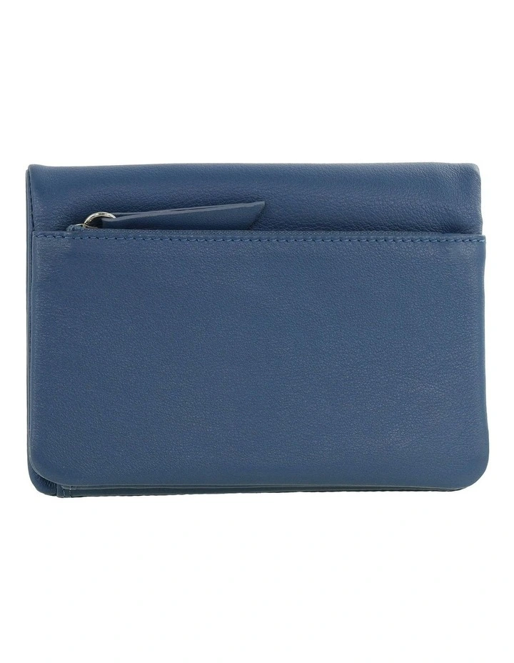 Leather Bi-Fold Wallet in Blue image 3