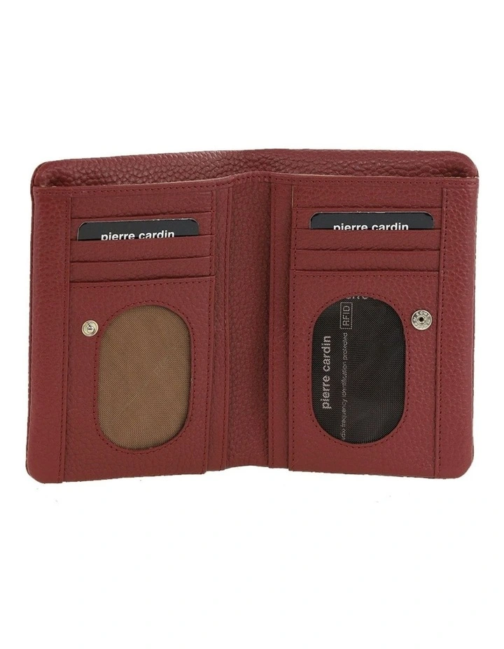 Leather Bi-Fold Wallet in Cherry image 2