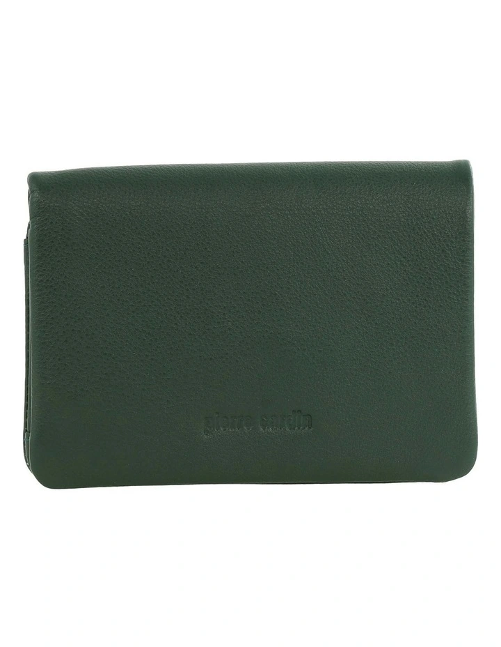 Leather Bi-Fold Wallet in Green image 1
