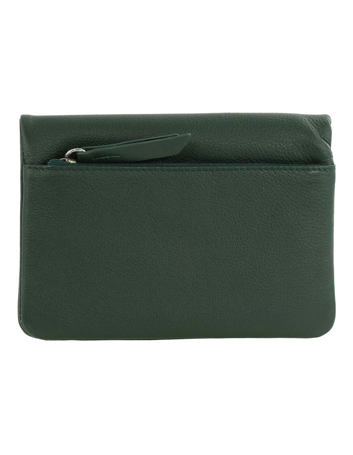 Leather Bi-Fold Wallet in Green image 3