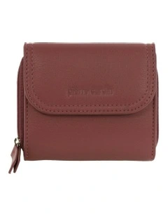 Leather Tri-Fold Tab Wallet in Blush