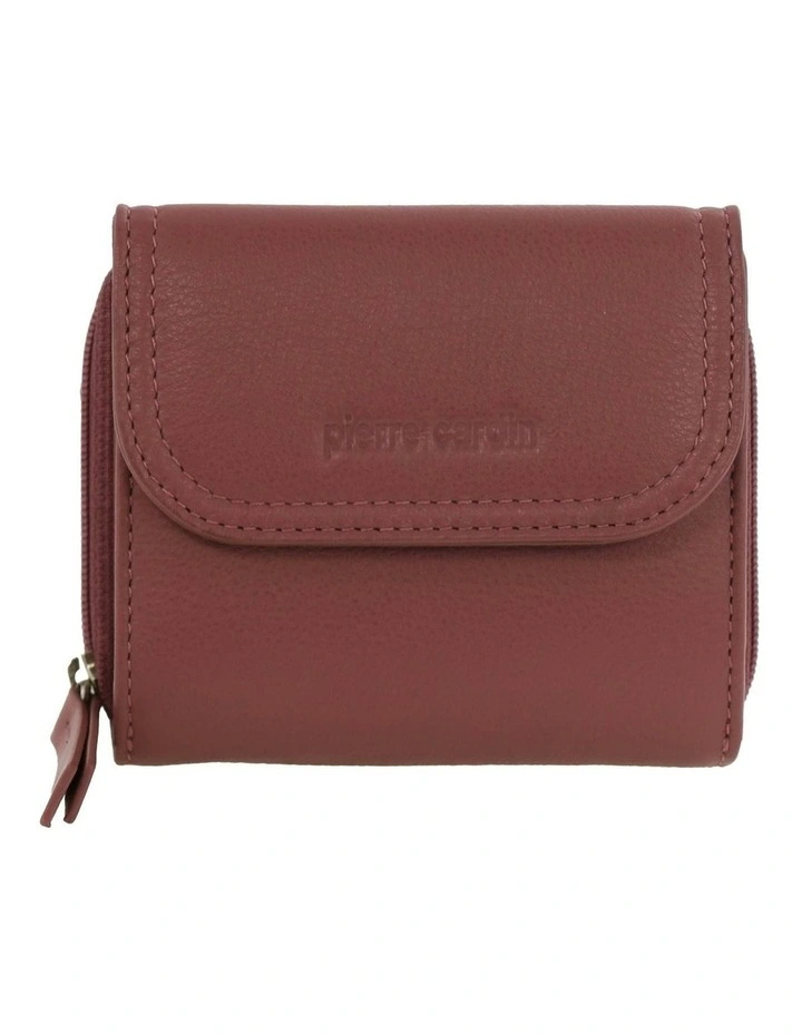 Leather Tri-Fold Tab Wallet in Blush image 1