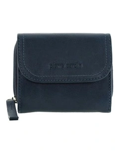Pierre Cardin Ladies Leather Tri-Fold Tab Wallet in Denim