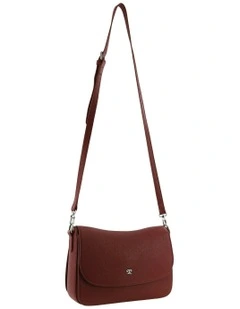 Flap Over Crossbody Bag in Red