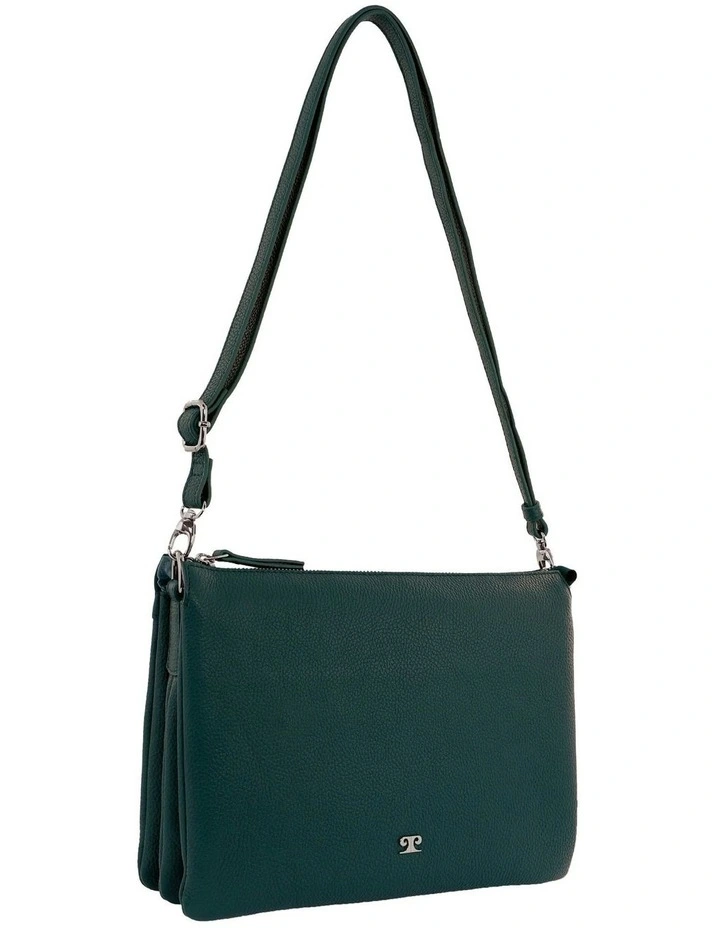 Leather Crossbody Bag in Green image 1