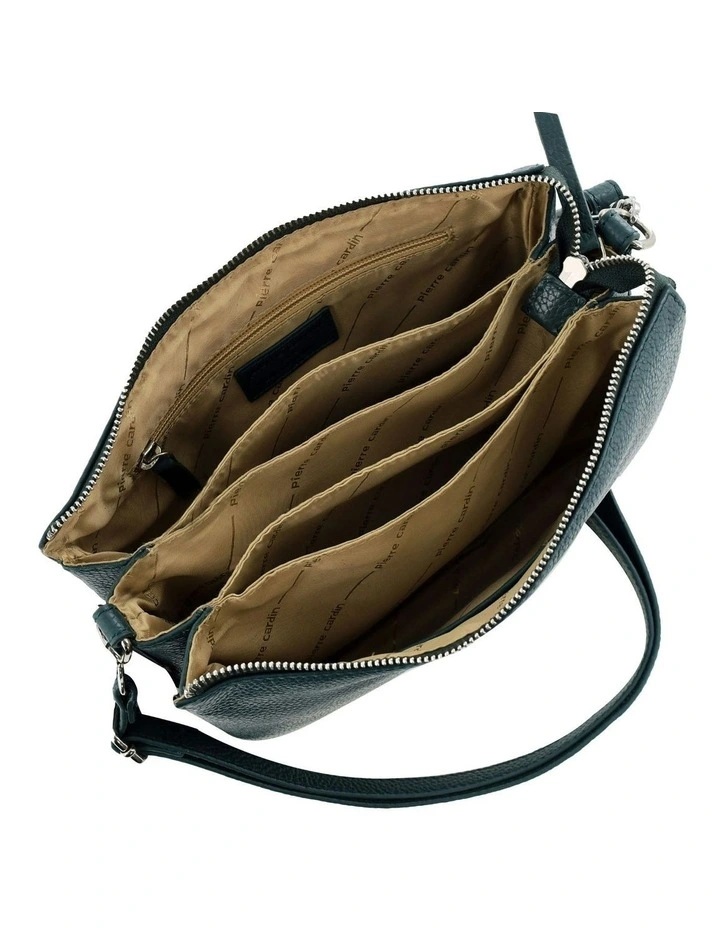 Leather Crossbody Bag in Green image 2