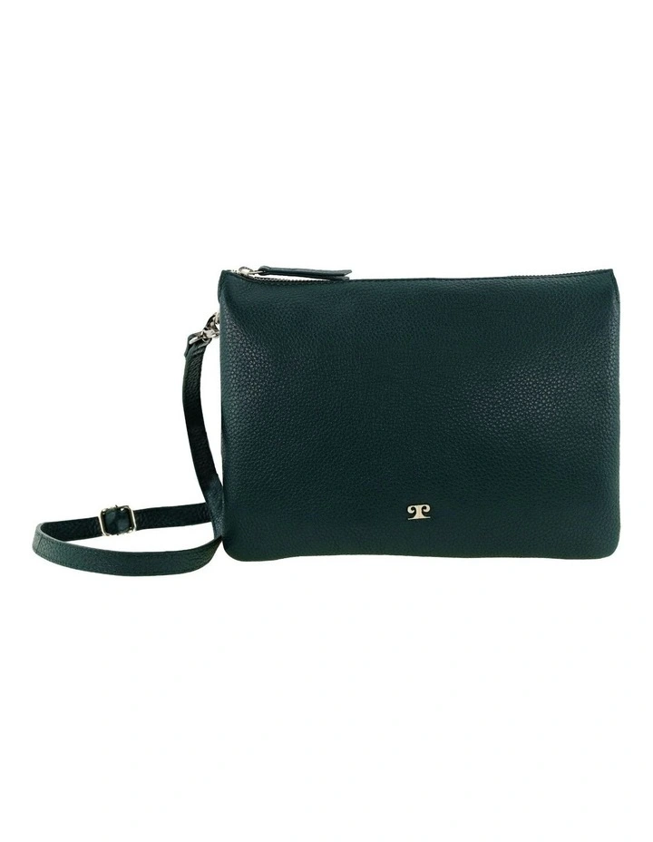 Leather Crossbody Bag in Green image 3