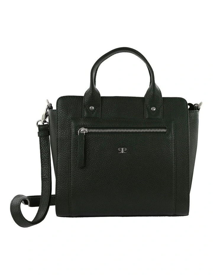 Mini Tote Leather Crossbody Bag in Black image 3