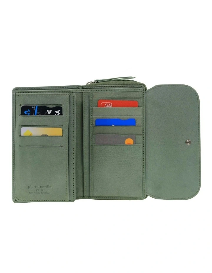 Bi-Fold Tab Wallet in Sage image 3