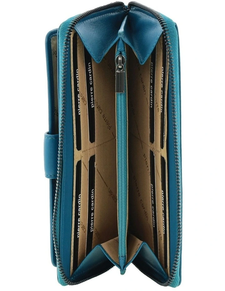 Zip Around Wallet With Wristlet in Turquoise image 2