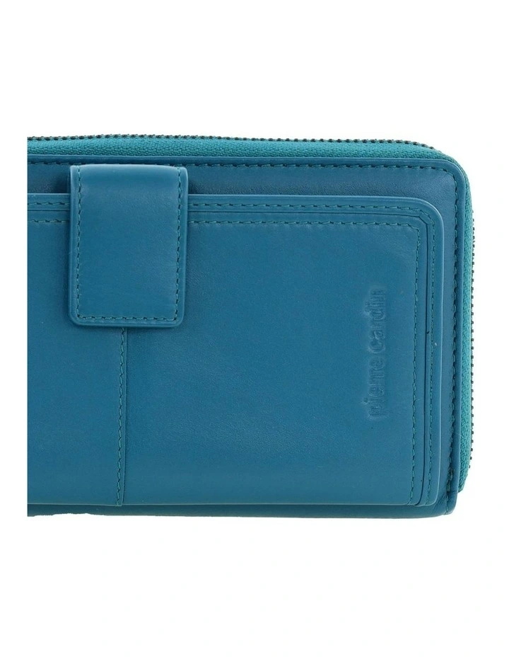 Zip Around Wallet With Wristlet in Turquoise image 3