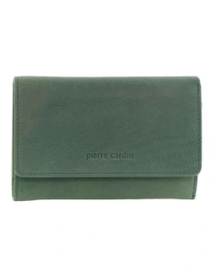 Leather Tri-Fold Wallet in Grape Leaf