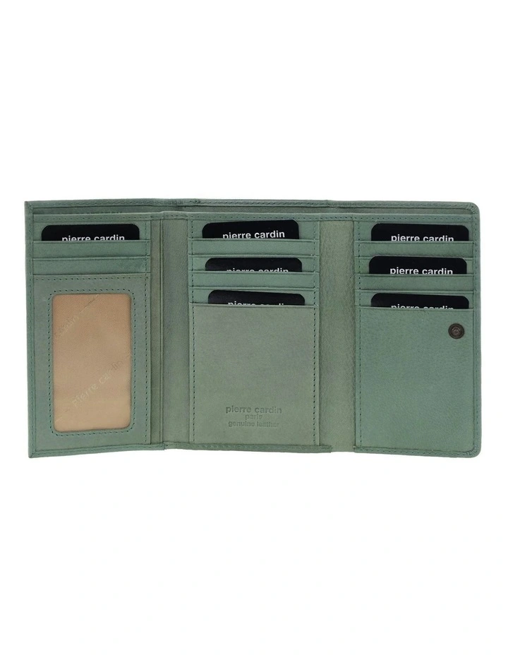 Leather Tri-Fold Wallet in Grape Leaf image 3