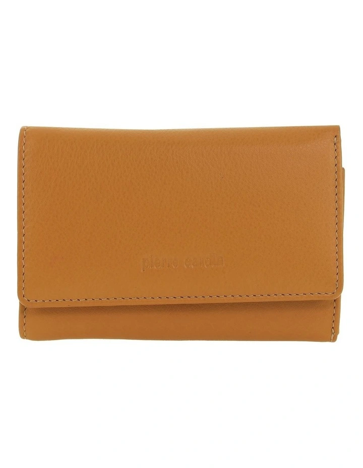 Leather Tri-Fold Wallet in Honey image 1