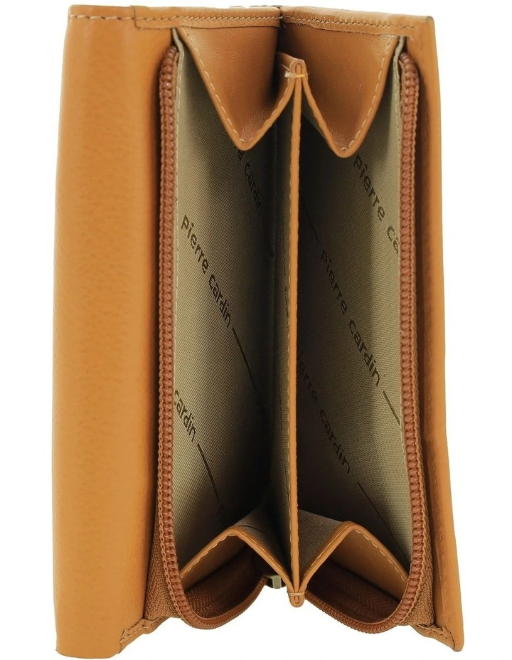 Leather Tri-Fold Wallet in Honey image 3